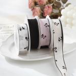 Polyester Butterfly Print Snow Ribbon Hair Accessories Eco-Friendly DIY Bow Flower Gift Box Packaging for sale