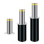 316 Stainless Steel Automatic Retractable Parking Bollards With Reflective Stripe for sale