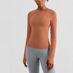 Custom Logo Womens Slim Yoga Long Sleeve Tops For Winter for sale