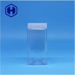 Transparent Square Peanut Butter Blueberry Jam Cacao Paste PET Jars Screw Top Lid for sale