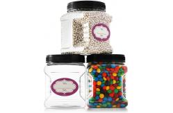 China Honey Round Wide Mouth Grip Plastic Food Jars 360ml With Screw Lid supplier
