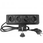 ABS Fire - Proof European Standard USB Rechargeable Desktop Socket Black / Silver Color for sale