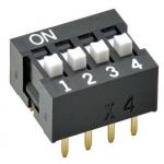 A6E-4104-N OMRON SMD Dip Switch On Off SPST 4 Raised Slide 0.025A 24VDC PC Pins for sale