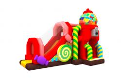 China 0.55mm PVC Tarpaulin Inflatable Bouncy House With Slide Candy Inflatable Combo supplier