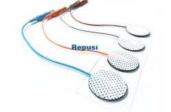 China 4 DISCS Ag AgCl Sensor EMG Disposable Surface Electrodes With 10cm Wire supplier