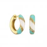 Micro Dripping Oil Earring OEM Diy Zircon Stone Gold Earrings for sale
