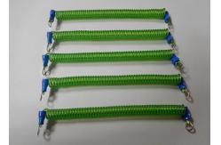 China 120MM Green Srping Tool Coiled Stretchy Tether w/Screw Terminal Connectors supplier