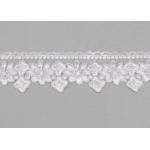 White Lace Ribbon Embroidery Fabric With Silver Lurex Poly Yarn Eco - friendly for sale