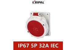 China 32A 5P IP67 380V Oblique Plug-in Industrial Panel Mounted Socket supplier