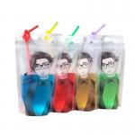 MBOPP Beverage Pouch Packaging Flexiloop Handle 16 oz Drink Pouches With Straw for sale