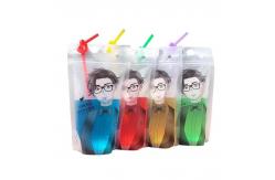China MBOPP Beverage Pouch Packaging Flexiloop Handle 16 oz Drink Pouches With Straw supplier