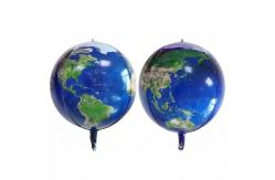 China Wholesal 22 Inch Advertisement 4D Round Blue Planet Earth Helium Foil Balloons supplier