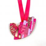Specialty Soft Enamel Shining Glitter Medal With Ribbon Coated With A Clear