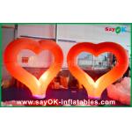 Romantic Red Nylon Inflatable Lighting Decoration Heart Shape For Wedding for sale