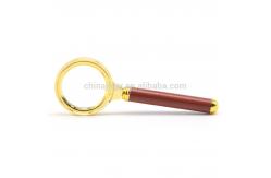 China Wooden Custom 4X  6X 10X Handheld Reading Magnifier For Reading Antique Plating supplier