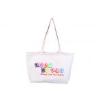 Polyester White Large Canvas Tote Bags Foldable With Zipper For Students for sale