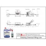 Industrial Bottle Filling Line Cleaning Chemical Filling Line Stable Voltage for sale