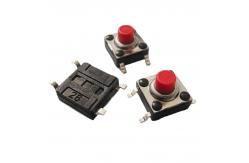 China Stretch Cover Waterproof Tact Switch 4 Pin SMD Red Silicone Button supplier
