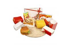 China Low Price Custom Logo Biodegradable Kraft Cardboard Boxes for Fries Burger Chicken supplier