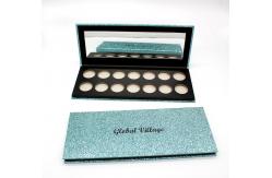 China 14 Pans Eye Shadow Case 27mm Glitter Paper Eyeshadow Palette With Mirror supplier