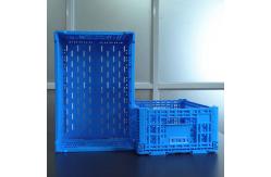 China Large Vented Foldable Plastic Vegetable Crate 40 Liters Green supplier