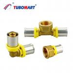 Brass PEX Press Fittings Press Fit Connection for PEX Tubing Natural Brass or Customized for sale