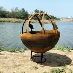 3mm Thickness Corten Steel Wood Burning Fire Pit In Backyard for sale