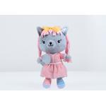 30 cm kawaii pink Japanese style circular fan huggable cat plush toy with quality checking for sale