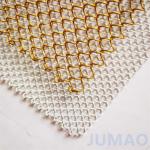 Luxurious Gold Roll Up Metal Mesh Curtains With Diamond Holes for sale