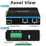 Gigabit Optical Fiber Converter Din Network Switch DC12-52V Dual Power Input