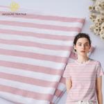 Wear Resistant Cotton T Shirt Fabric Lightweight Striped Plain Texture 140g for sale
