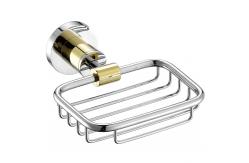 China Dry And Clean Wall Mounted Soap Dish Holders Polished Gold Drain Design supplier