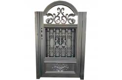 China Automatic Sliding Bi-Fold Iron Glass Door with Main Iron Gate Designs supplier