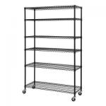24 Deep Modular Wire Shelving Rack With Wheels , Chrome Wire Storage Shelves for sale