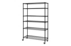 China 24 Deep Modular Wire Shelving Rack With Wheels , Chrome Wire Storage Shelves supplier