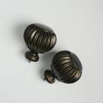 Coffee Color Paint Treatment Resin Curtain Rod Finials for sale