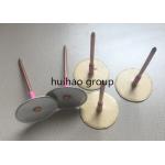 Galvanized Steel Cup Head Weld Pins , 12Ga Insulated anchor Pins With Paper Base for sale