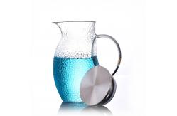 China Bird Shaped Drink Pitcher With Lid , Lightweight Glass Juice Pitcher With Handle supplier