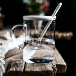 Handmade Clear 500ml Glass Cup , Nordic Style Glass Reusable Coffee Cup