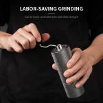 Silver Manual Hand Coffee Grinder CNC Cutting Capacity 25g Handheld Electric Burr Grinder for sale
