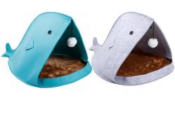 China Silk Screen Wool Shark Shape Felt Pet Cave For Little Cat supplier