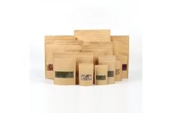 China Custom Biodegradable Kraft Eco Stand Up Pouch Bags 90mico With Window supplier