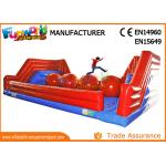 Interactive 0.55mm PVC Tarpaulin Inflatable Sports Games / Inflatable Wipeout Game for sale