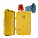 PoE Powered Yellow Broadcast Telephone / Impact Resistant Tunnel Telephone for sale