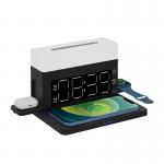3 In 1 Clock Led Display Qi 15W Wireless Phone Charger With Lamp And Clock Alarm for sale