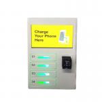 4 Electric Lockers Wall Mount Cell Phone Charging Station Kiosk With Advertising Screen for sale