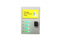 China 4 Electric Lockers Wall Mount Cell Phone Charging Station Kiosk With Advertising Screen supplier