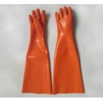 Long Sleeve Oil Resistant Gloves Orange Color For Inspection / Material Handling for sale