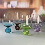 China Hand-blow Wine Glass With Crystal Base Color Gradient Unique Wine Glass For Gift For  Party manufacturer