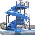 Cyclone Swimming Pool Water Slide One Piece Fiberglass Blue Color For Aqua Park for sale